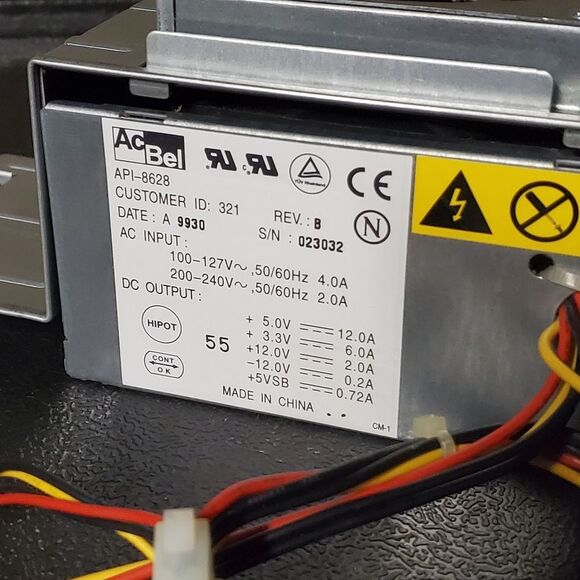 API-8628 Ac-Bel Power Supply for Compaq Presario 5304 -Vintage Computing - Picture 2 of 10